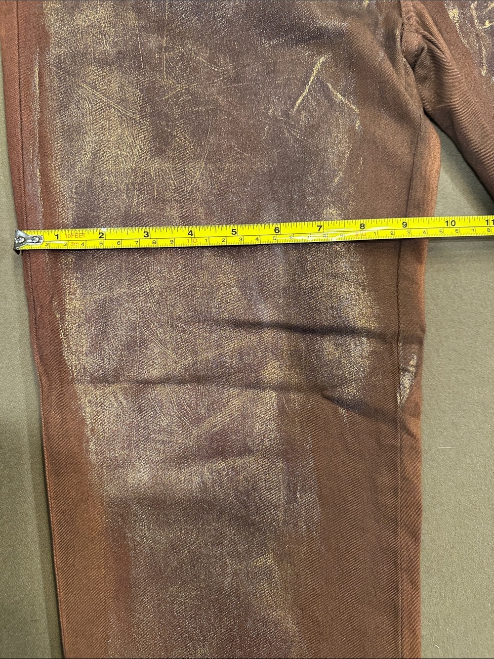 Brazil Roxx Women’s Rust-Brown Metallic Wash Jeans - Picture 12 of 13